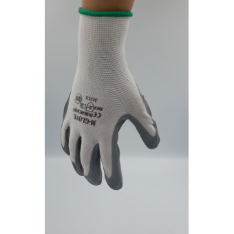 Rękawice robocze nylon+nitryl 8 M szary/zielony