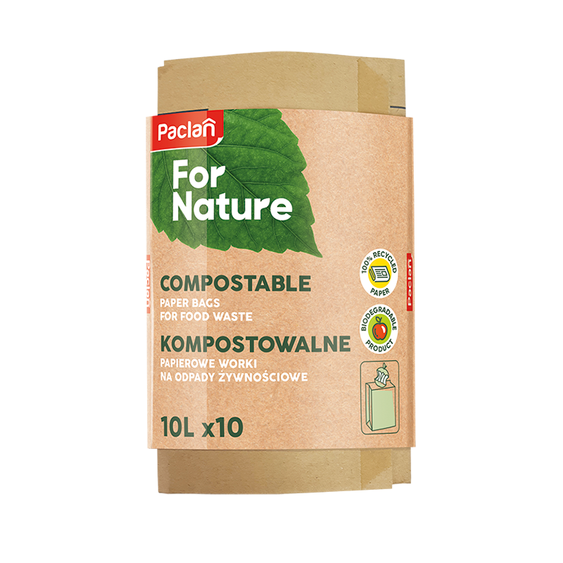 Torba papierowa na żywność biodegradowalna 10 litrów 10 sztuk PACLAN FOR NATURE