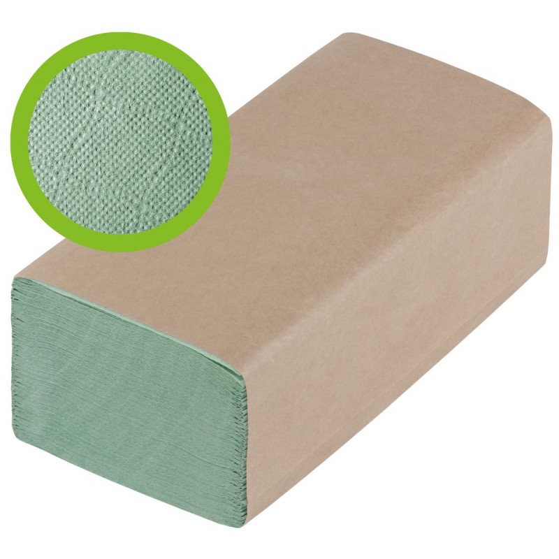 Ręcznik zz zielony jednowarstwowy 4000 sztuk (20x200 sztuk) 23x25 cnm