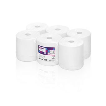 Ręcznik papierowy celuloza 2w 600 listków do centralnego dozowania 150 mb biały satino by wepa 6 sztuk (317900)