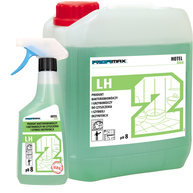 PROFIMAX LH2 Profesjonalny płyn do szybkiej dezynfekcji i mycia powierzchni - bakteriobójczy i grzybobójczy 500 ml