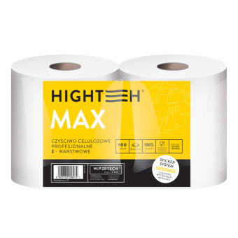 Highteh max czyściwo celulozowe profesjonalne 2 warstwowe 200mb 900 listków białe 2 sztuki H-106